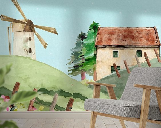 Voorbeeld van het werk in een kamer