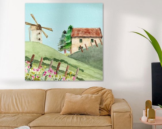 Voorbeeld van het werk in een kamer