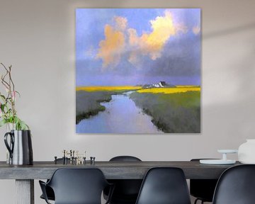 Blumenwiese | Horizont aus Gelb und Licht von Kunst Laune