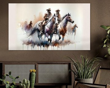 Cowboy-Reiter auf Pferden von Chromatic Fusion Studio