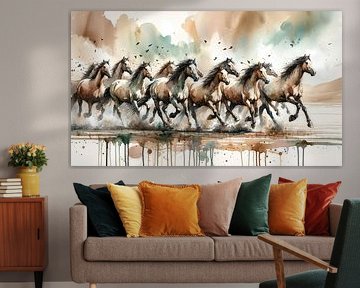 Laufende Pferde Panorama von Chromatic Fusion Studio