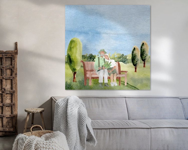 Voorbeeld van het werk in een kamer