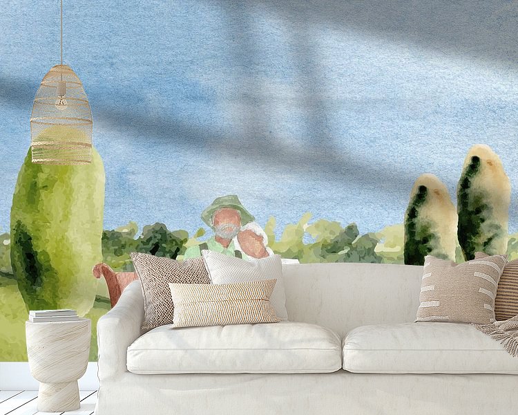 Voorbeeld van het werk in een kamer