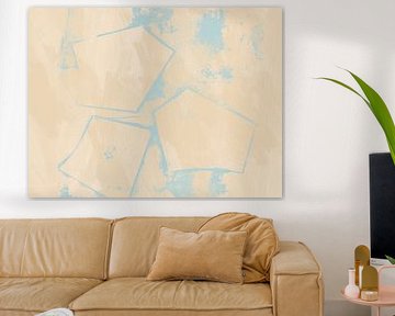 Spring stars. Abstract painting in pastel colors. by Dina Dankers