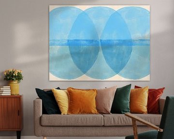 Three ovals. Abstract painting in pastel colors. by Dina Dankers