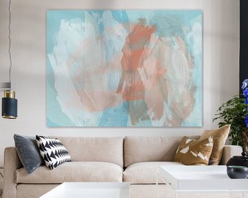 L'éveil. Peinture abstraite aux couleurs pastel. sur Dina Dankers