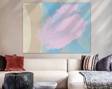 Fleur de printemps. Peinture abstraite aux couleurs pastel. sur Dina Dankers