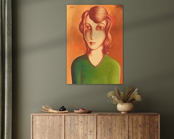 Heinrich Hoerle - Tête de jeune fille (1926) sur Peter Balan