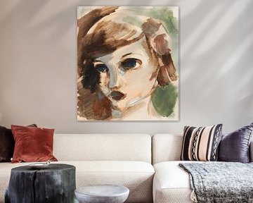 Heinrich Hoerle - Tête de jeune fille (1925) sur Peter Balan