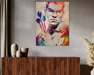 Joueur de fléchettes art sportif #fléchettes