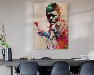 Joueur de fléchettes art sportif #fléchettes