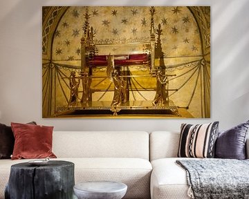 Reliquie der heiligen Marie Madeleine in der Krypta der Basilika von Vezelay, Frankreich, in der Basilika von Vezelay in von Jan Fritz