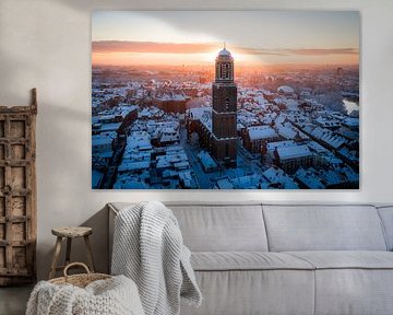 Zwolle in the snow by Thomas Bartelds