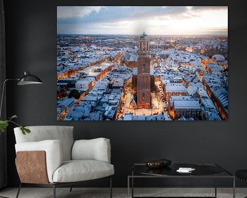 Zwolle centre in the snow by Thomas Bartelds