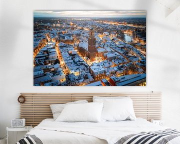 Zwolle centre in the snow by Thomas Bartelds