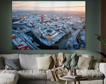 Zwolle in the snow by Thomas Bartelds