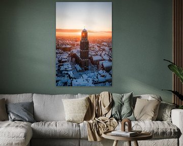 Zwolle in the snow sunrise by Thomas Bartelds