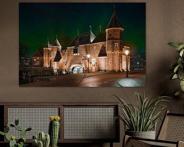 Koppelpoort Amersfoort front with Northern Lights, Aurora by Auke Hamers