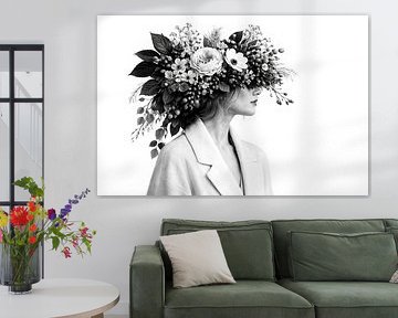 Bloemrijke gratie in zwart-wit