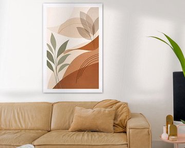 Harmonie botanique abstraite dans des tons terreux