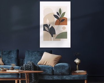 Équilibre botanique abstrait dans des formes modernes et terreuses