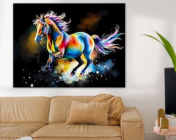 Paard in coloursplash