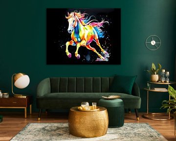 Paard in coloursplash