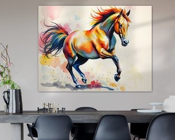 Paard in coloursplash