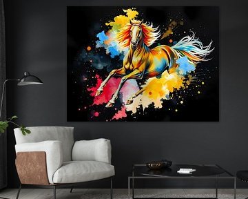 Paard in coloursplash