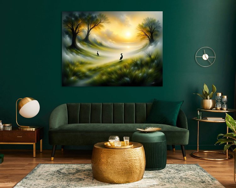 Voorbeeld van het werk in een kamer