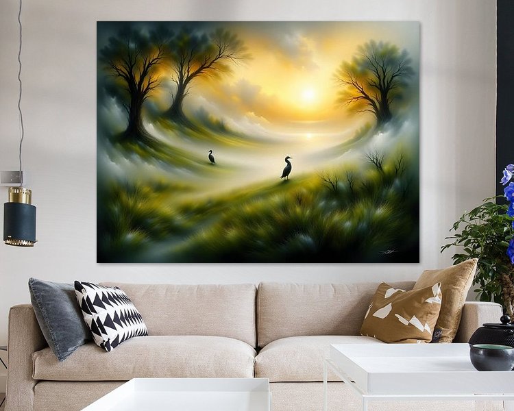 Voorbeeld van het werk in een kamer