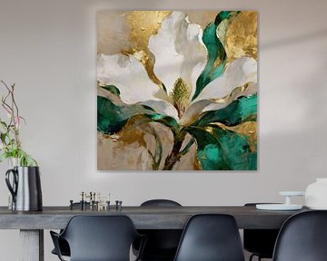 Magnolia in Quiet Gold by Johannas Art Creations