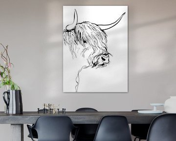 Minimalistischer schottischer Highlander von Lauren Wilde