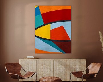ABSTRAKTE GEOMETRISCHE KUNST IN MODERNEN FARBEN von Online Arts