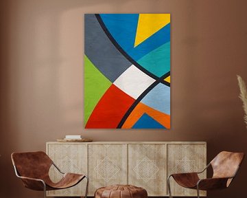 ABSTRAKTE GEOMETRISCHE KUNST IN MODERNEN FARBEN von Online Arts