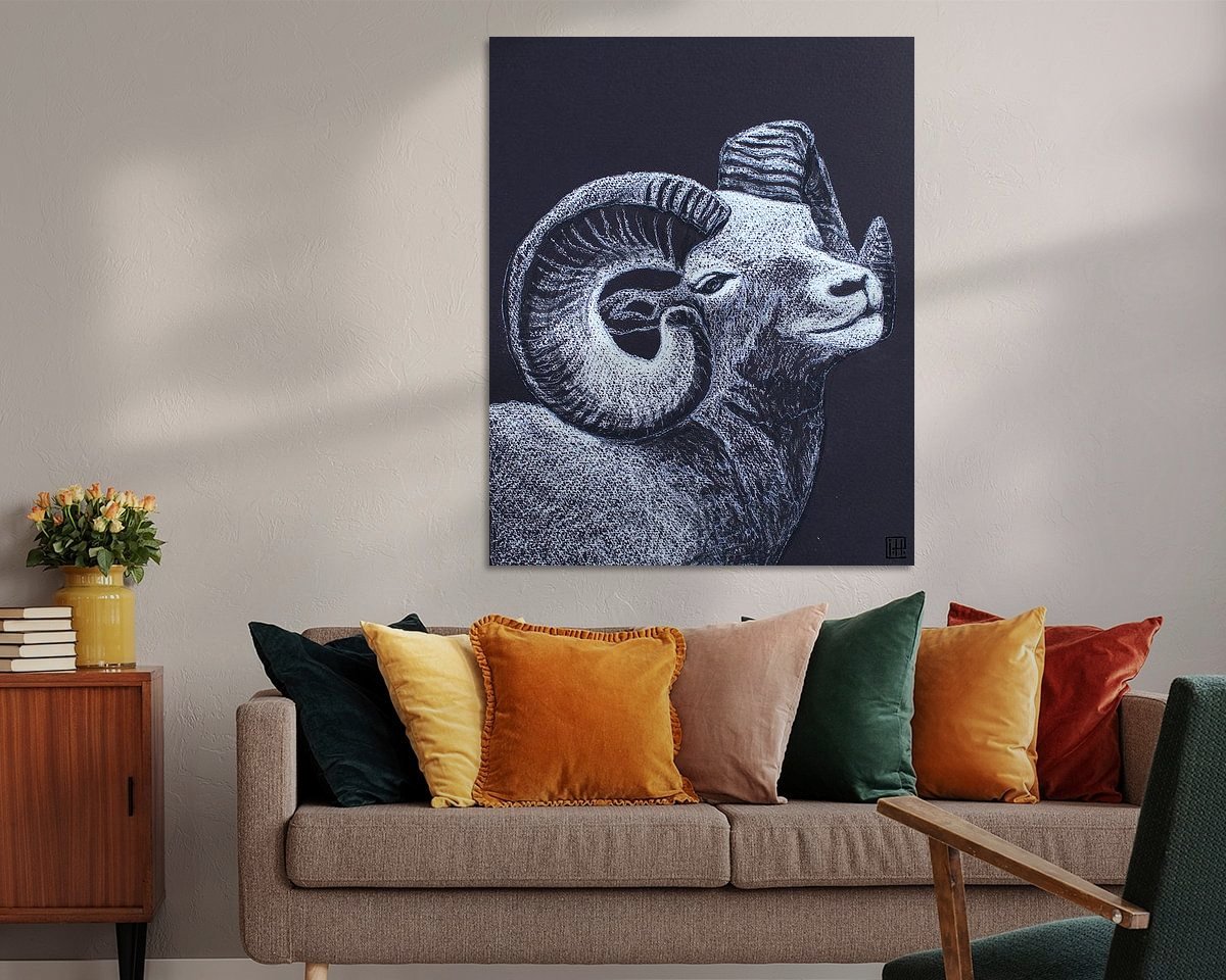 Voorbeeld van het werk in een kamer