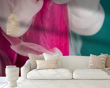 Tulip enveloped in white smoke by Marjolijn van den Berg