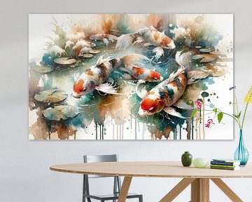 Bunte Koi-Fische im Teich von Chromatic Fusion Studio