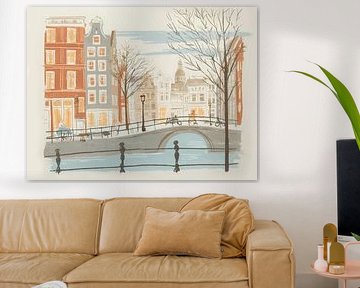 Charmant uitzicht op de Amsterdamse gracht