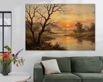 Abendliche Ruhe am Fluss von Levi Schreuder