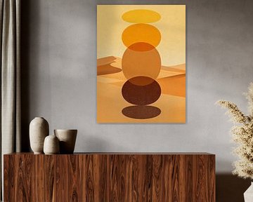 Terre cuite moderne abstraite du milieu du siècle - Zen Desert Balance