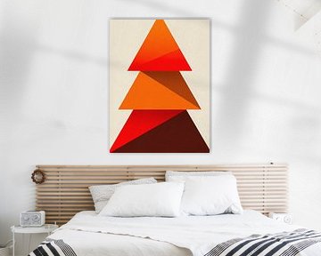 Minimaliste Abstrait Géométrique Pin - Chaud Orange Brûlé & ; Rouille Automne