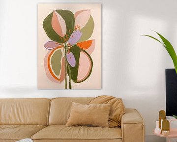 Modern Abstract. Lentebloem in pasteltinten