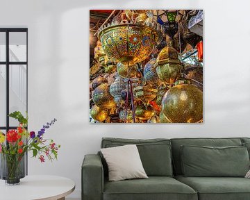 Messing Lampen im Souk von Marrakesch von Dieter Walther