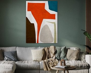 Moderne Organique Géométrique Art Abstrait En Couleurs