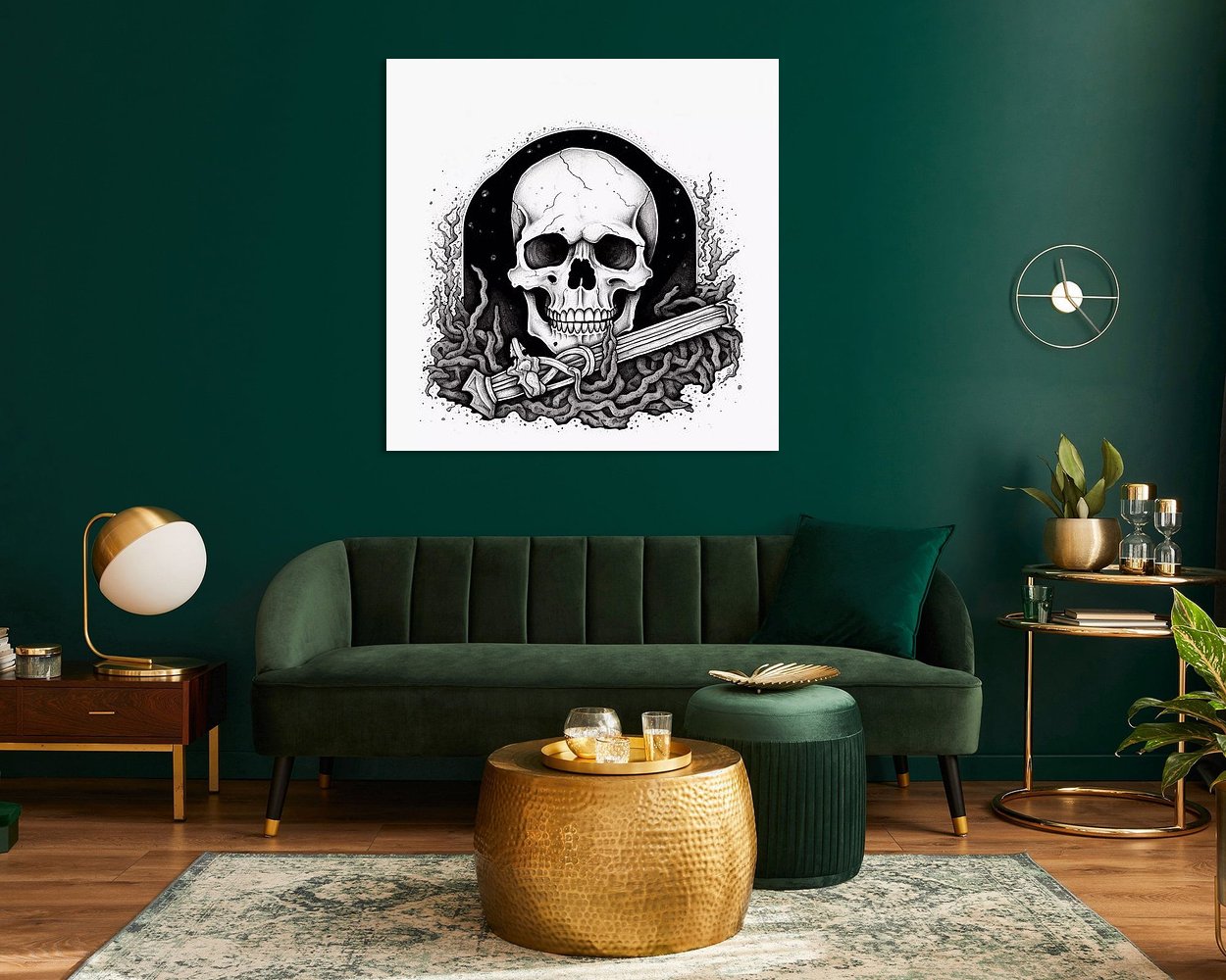 Voorbeeld van het werk in een kamer
