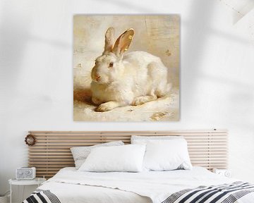 Gentle Stillness - Hase Wandkunst von Mellow Art
