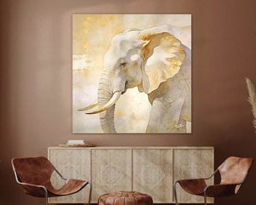 Calm Wisdom - Elefant Wandkunst von Mellow Art