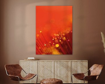 Abstrakter Lichtstrahl aus Fiberglas in Orange von Martin Hendriks