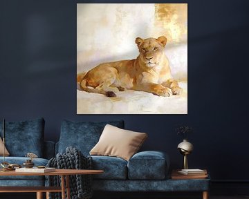 Soft Power - Löwin Wandkunst von Mellow Art